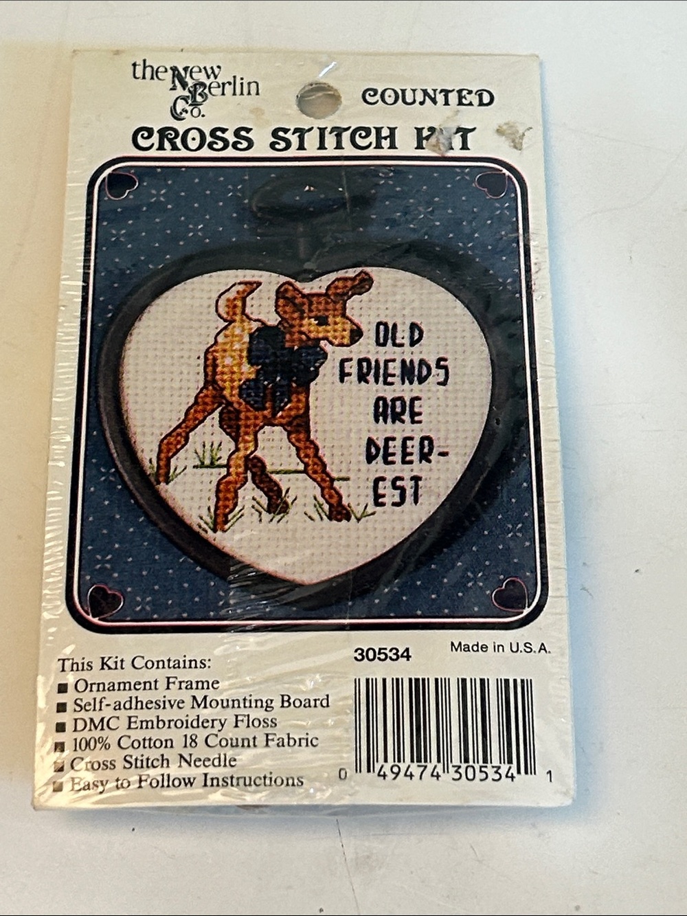 Heart-Shaped Deer Cross Stitch Kit